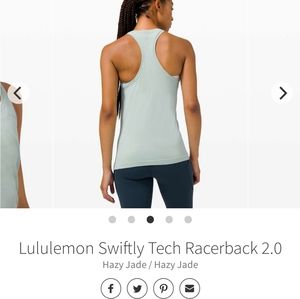 Swiftly tech racerback, hazy jade, size 14